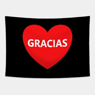 GRACIAS heart - thank you in Spanish Tapestry