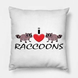 I Heart Raccoons Pillow