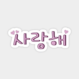 Korean for I Love You (Saranghae) (사랑해) Magnet