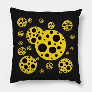 yellow and black polka dot design pattern Pillow