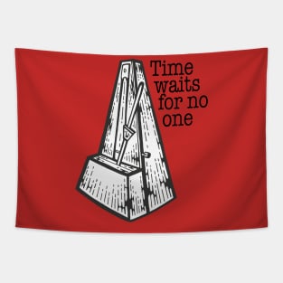 Time Waits For No One Metronome Logo Tapestry