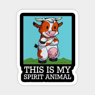 Cow - This Is My Spirit Animal - Funny Saying Farming Animal Magnet