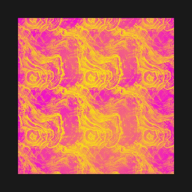 Yellow and Hot Pink Abstract Swirls by Klssaginaw