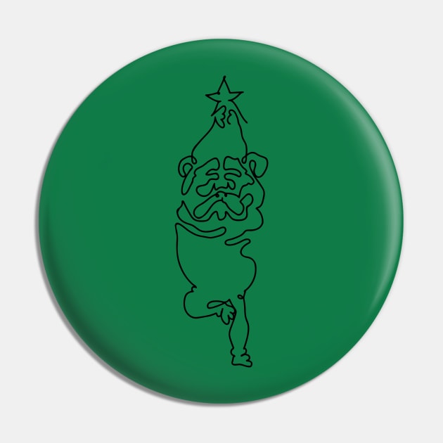 One Line English Buldog Yoga Pin by huebucket