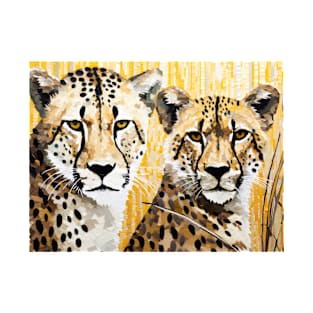 Cheetah Animal Art Decor Paint Mosaic T-Shirt