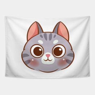 Cartoon cute cat face Tapestry