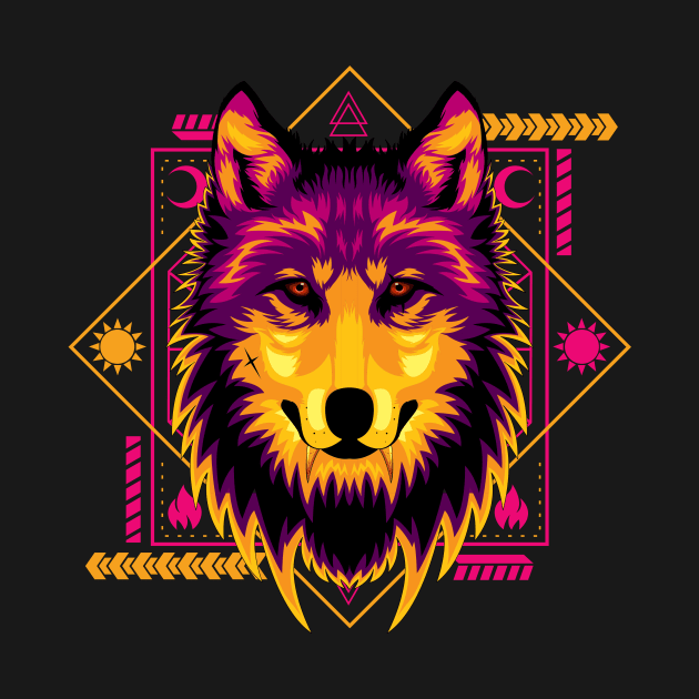 colorfull wolf by SHINIGAMII