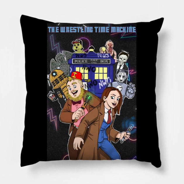 The Wrestling Time Machine Podcast Shirt Pillow by bobbyf07