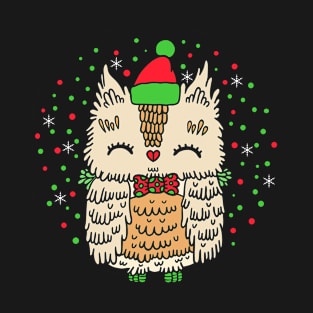 Funny Cute Owl Christmas T Shirt Xmas Gifts T-Shirt