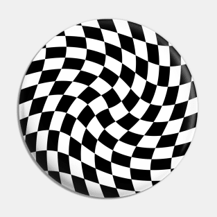 Twisted Checkerboard - Black and White Pin