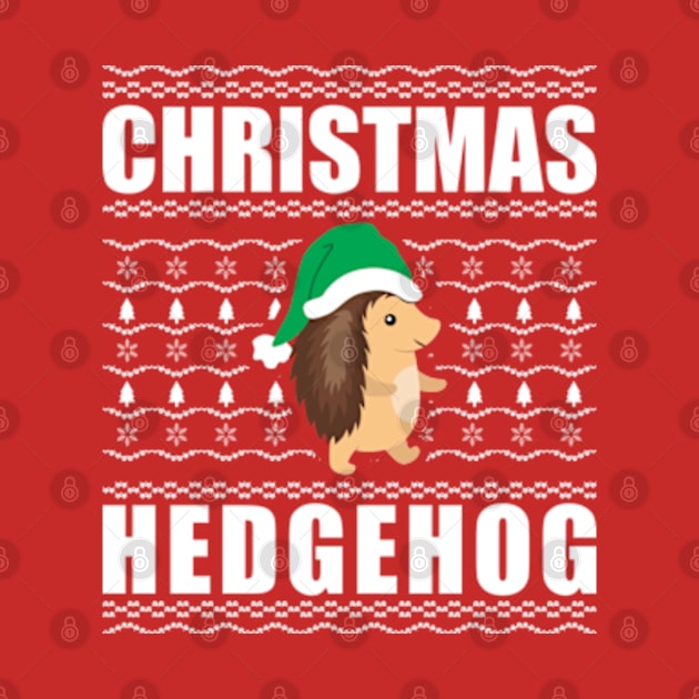 Christmas Hedgehog Ugly Xmas Sweater by JaiStore