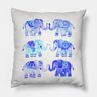 blue elephants Pillow