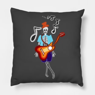 Skeleton Singer Pillow