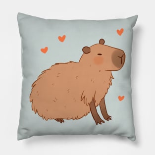 Cute capybara illustration Pillow