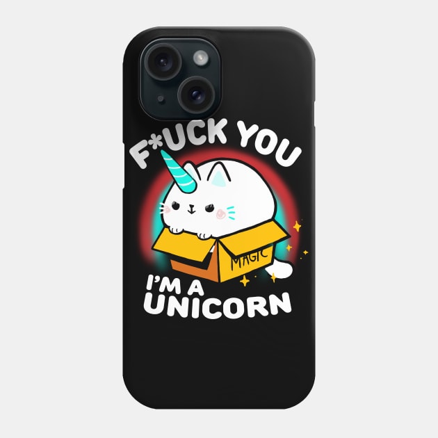 Unicorn cat - Cute Animal in a Box - Cute Sassy Quote Phone Case by BlancaVidal