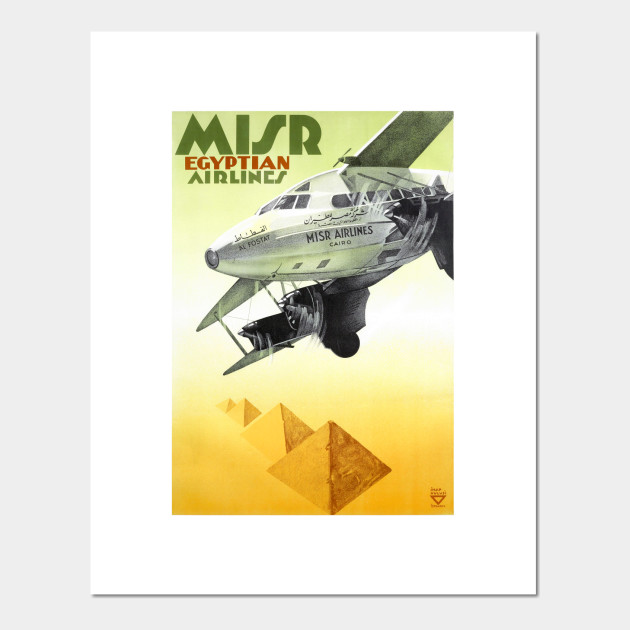 Vintage Travel Poster Egypt Misr Egyptian Airlines Egypt Posters And Art Prints Teepublic Uk