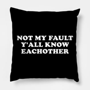 Not My Fault Y'all Know Each Other Pillow