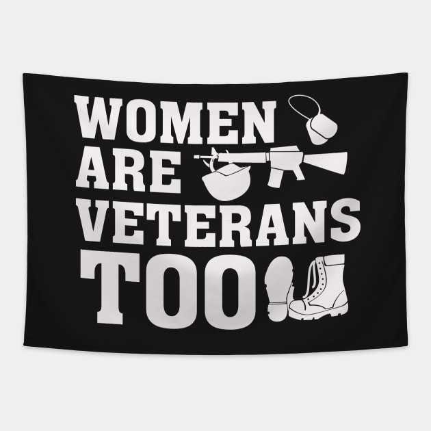 Women are veterans too – Proud Female Vet Tapestry by nobletory