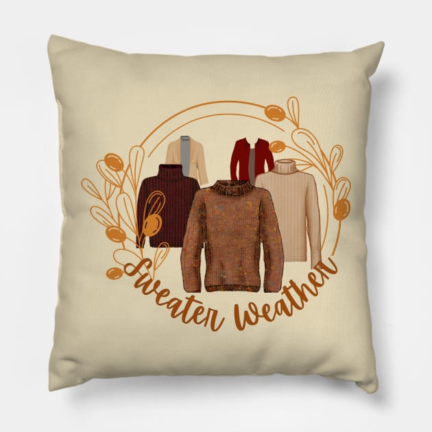 Sweater Weather Pillow by Girl Were You Alone Podcast