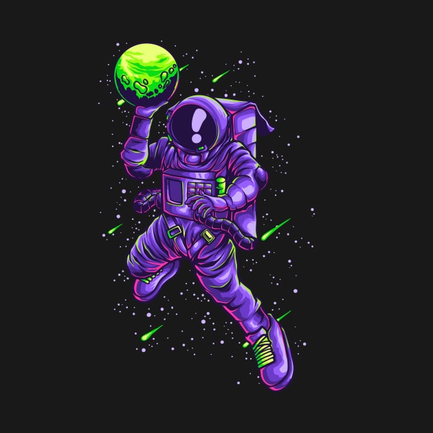 Astronaut Slamdunk Illustration by Invectus Studio Store