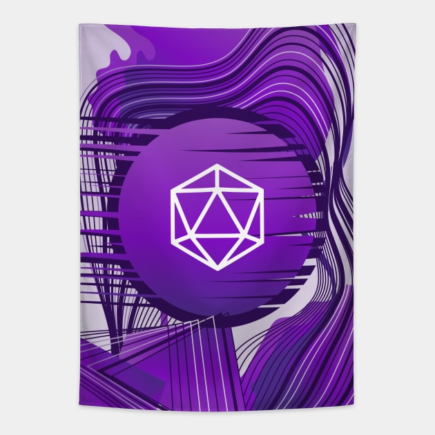 Purple Glitch Polyhedral D20 Dice Tabletop RPG Tapestry by dungeonarmory