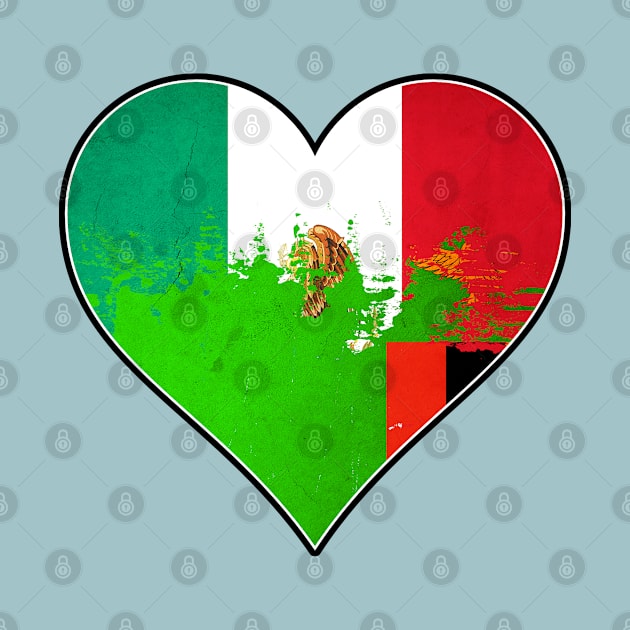 Mexican and Zambian Heart Mix Heritage Flag by Just Rep It!!