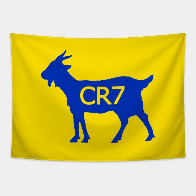 CR7 GOAT Blue Al Nassr Tapestry by VRedBaller