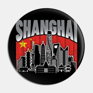 Shanghai China Chinese Flag Pin