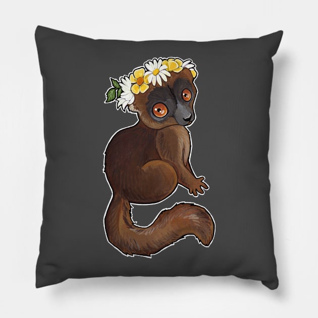 Brown lemur Pillow by BiancaRomanStumpff