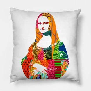 Monalisa Prints Collage Pillow