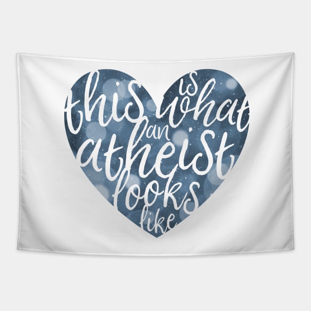 This is What an Atheist Looks Like - Bokeh Heart Tapestry by LittleHeathens