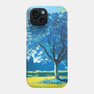 Meadow Scenery - Magic Blue Tree in a Clearing Classic Phone Case