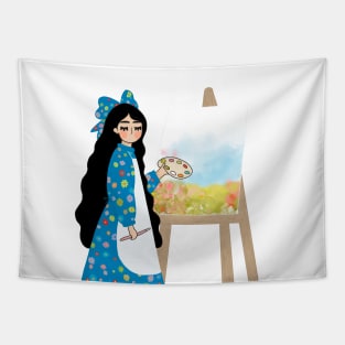 Painting girl Tapestry