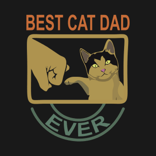 Best Cat Dad Ever Retro Vintage T-Shirt