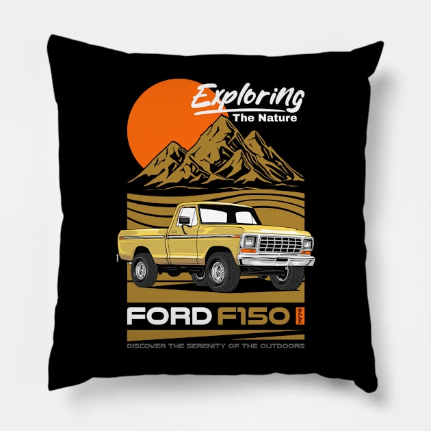Vintage F150 Pickup Car Pillow by milatees