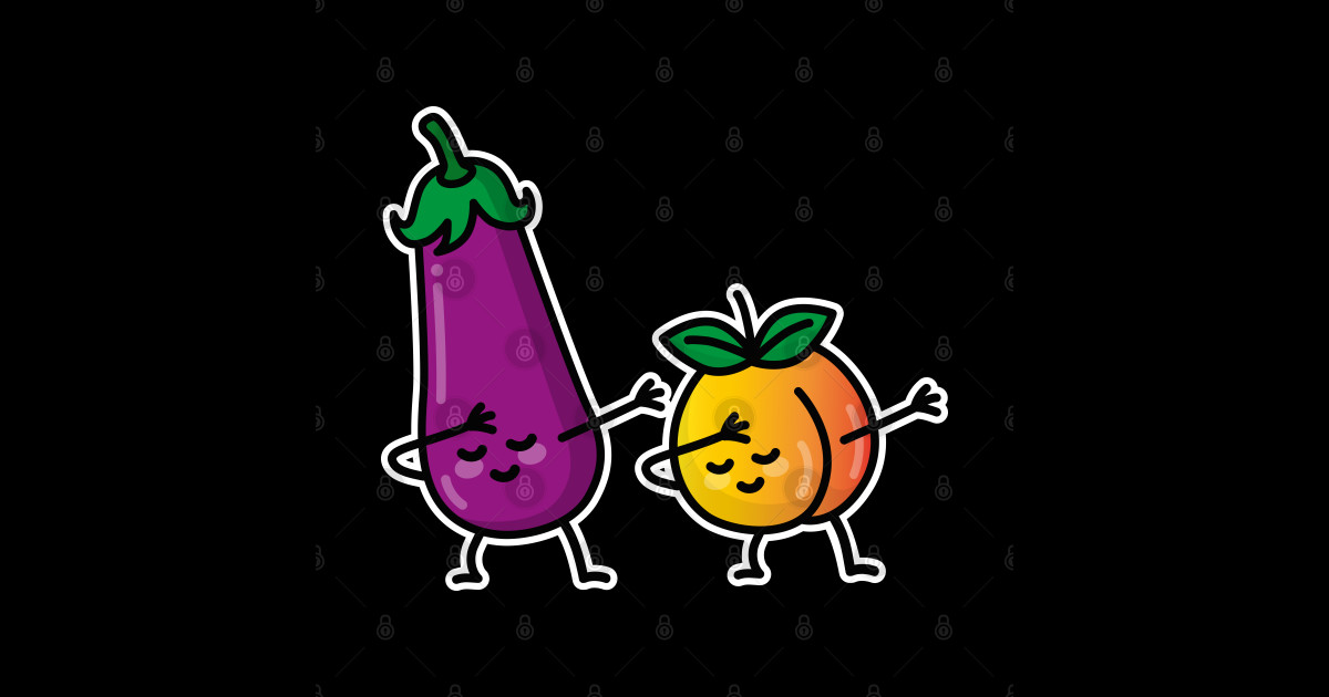 Dab Dabbing Aubergine Eggplant Peach Penis Vagina Texting Sex Dab Sticker Teepublic 