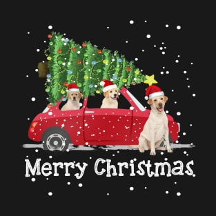 Nova Scotia Duck Tolling Retriever Rides Car Red Truck Christmas Tree - Merry Christmas Dog Lovers T-Shirt