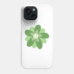 Bright and Cheerful Flower Smiley Face -  spring green Phone Case