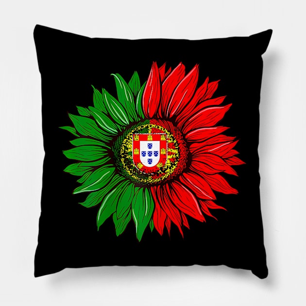 Sunflower Portugal Flag Portuguese Pillow by Namatustee