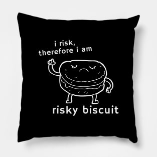 Risky Biscuit WHITE (Descartes edition) Pillow