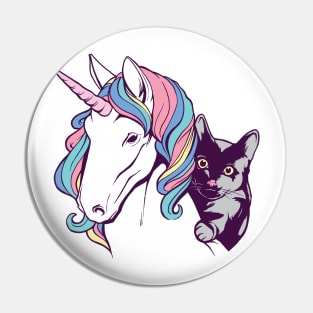 UNICORN AND CAT lovely and cute cartoon design gift Pin