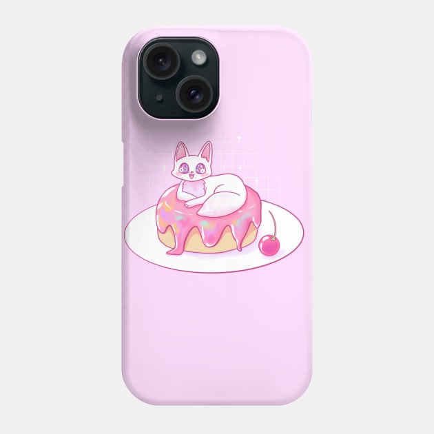 Sweet cherry cake cat Phone Case by unidoodlez