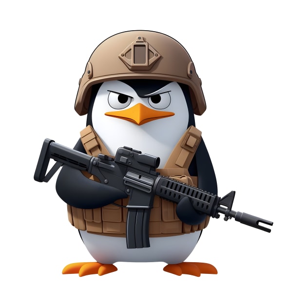 Tactical penguin by Rawlifegraphic