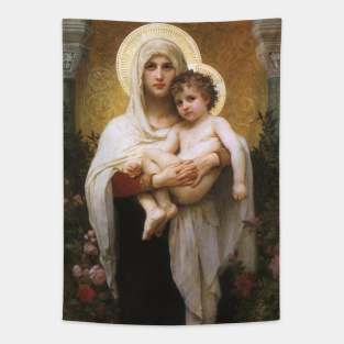 Madonna of the Roses by Bouguereau Tapestry