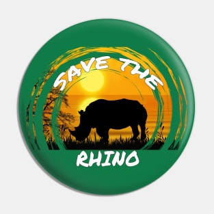 Save the Rhino Pin
