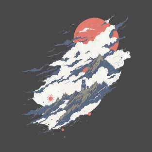 The black cat on top of the clouds T-Shirt