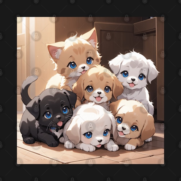 Cute little kittens and puppies by Spaceboyishere