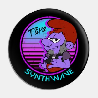 Papa Synthwave Pin