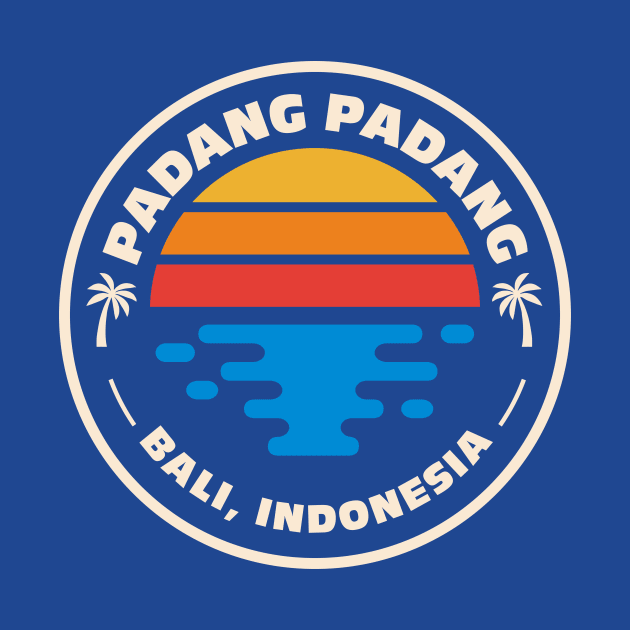 Retro Padang Padang Beach Bali Indonesia Vintage Beach Surf Emblem by Now Boarding