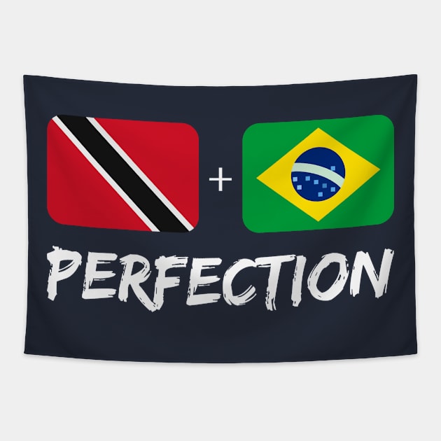 Trinidadian Plus Brazilian Perfection Mix Flag Heritage Gift Tapestry by Just Rep It!!